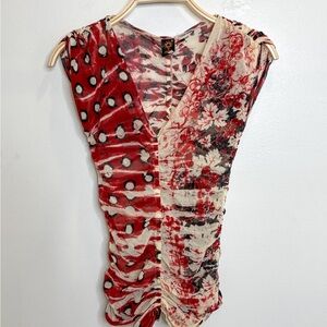 Vintage Jean Paul Gaultier Red Mesh Stretchy Top